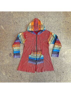 Greater Good Network Sunshine Daydream Rainbow Boho Hippie Zip Up Hoodie Sz L/XL